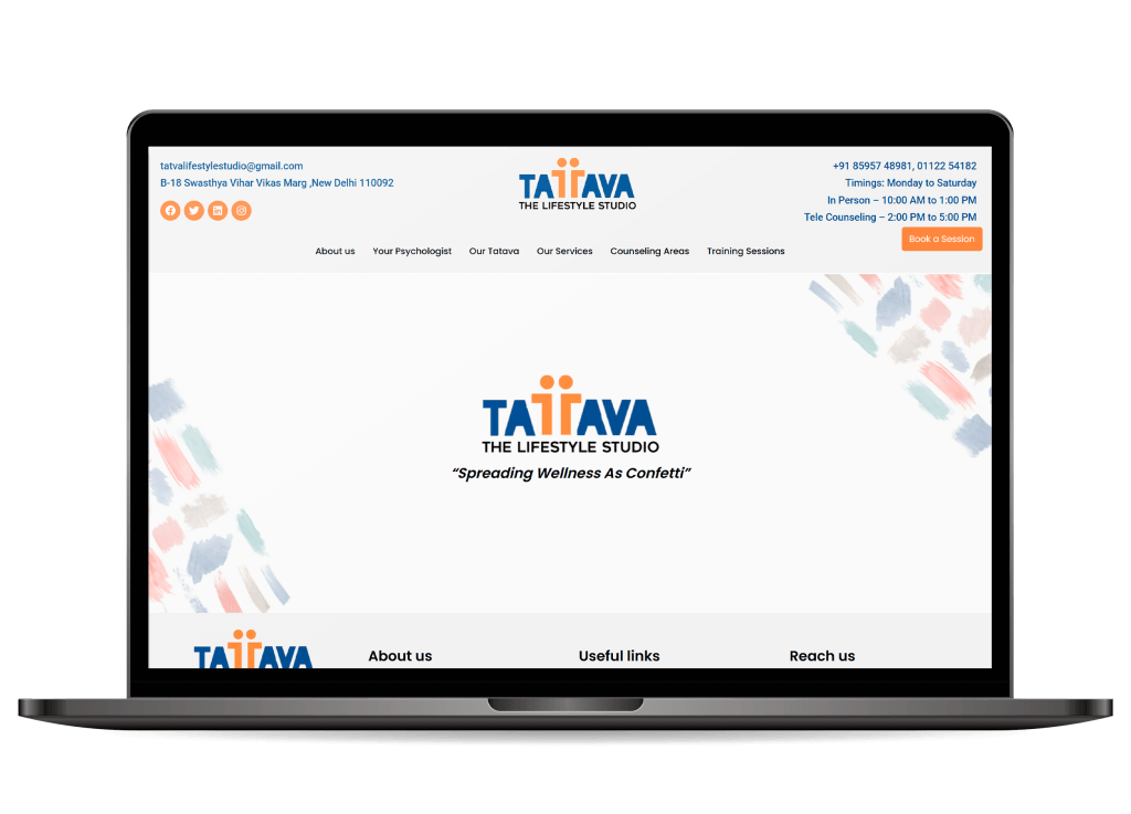 Tatava lifestyle studio Website inside a macbook